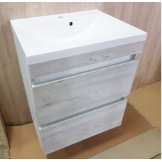 ТУМБА С УМЫВАЛЬНИКОМ 80 СМ FANCY MARBLE BORNEO, ДУБ ДЫМЧАТЫЙ